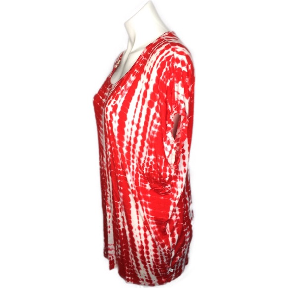 Michael Kors red white tie dye tee shirt top Large - Picture 4 of 6